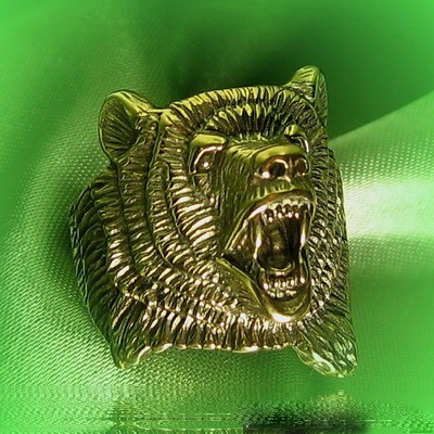 Кольцо с медведем, 17,5  
Бронза, размер 17,5